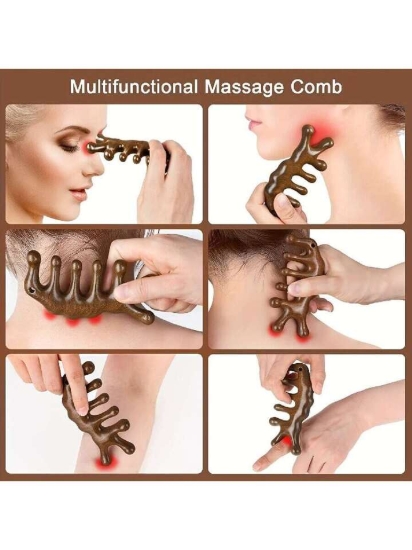 تصویر  ابزار شانه ای ماساژ | شانه چوبی ماساژ شانه چوبی رفلکسولوژی و نقاط طب سوزنی