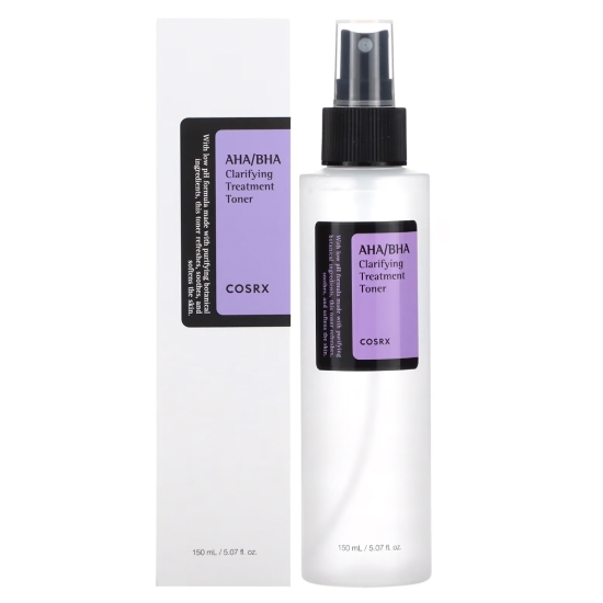 تصویر  تونر لایه بردار درمانی آبرسان و شفاف کننده AHA-BHA کوزارکس 100 میل